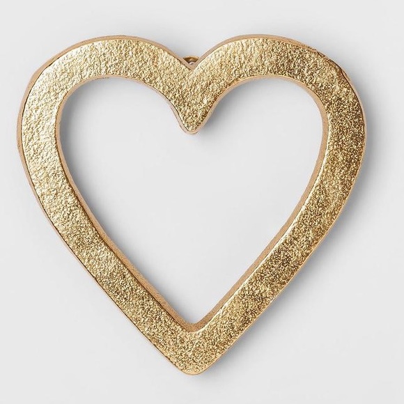 Anthropologie Wall Decor Small Textured Gold Heart Decorative Wall